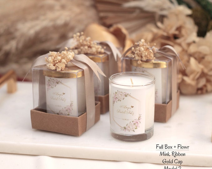 Personalized Wedding Favor Candle, Bridal Shower Candle, Engagement Candle, Custom Engagement Gift Candle, Baptism Favor Candle