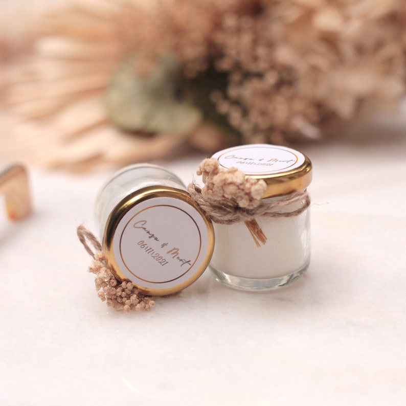 Small Custom Wedding Candle Glass Jar Candle Bulk Bridal Etsy
