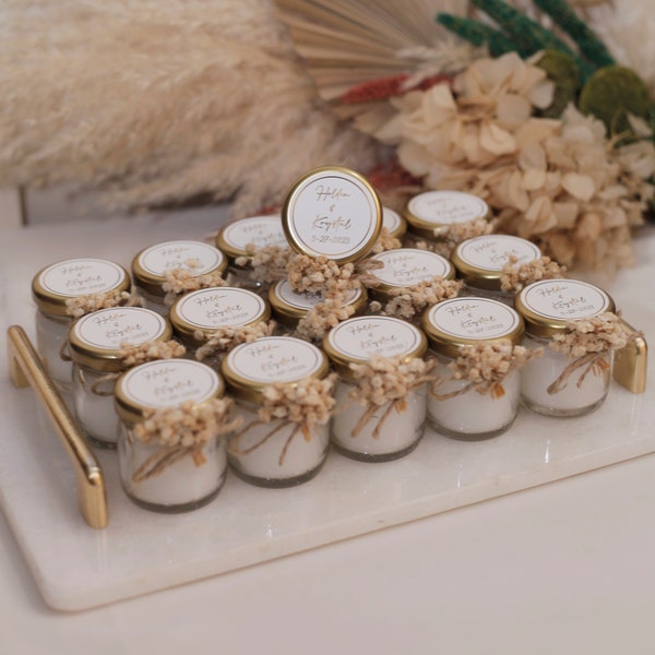 Custom designed wedding, engagement, baptism, and Sweet 16 candles! Personalize with names and date