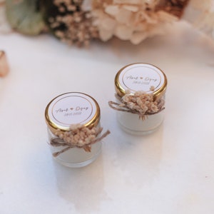 Personalized Small Wedding Candle, Glass Jar Candle, Bridesmaid Candle For Engagement, Bulk Unique Candle, Bridal Shower Favors For Guests