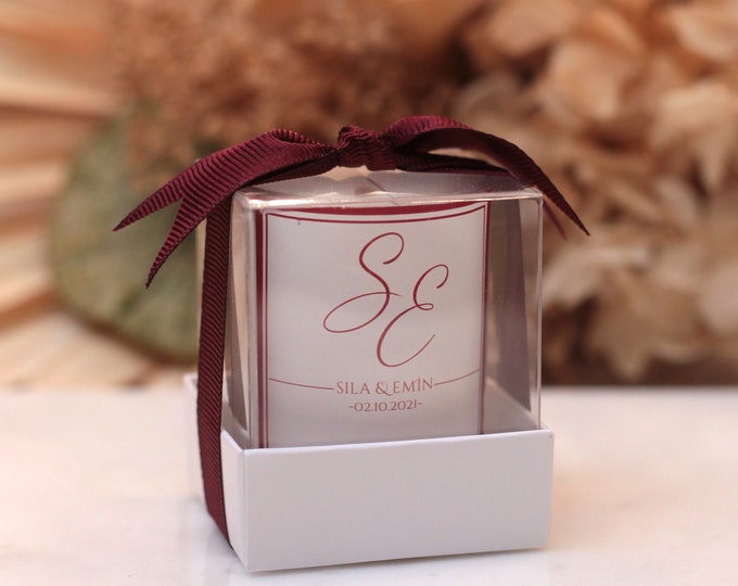 Personalized Monogram Glass Cup Candle, Wedding Favors for Guests, Custom Name Candle, Unique Wedding Candle, Personalized Bridesmaid Candle
