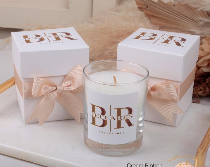Personalized Large Size Wedding, Engagement, Baptism, Baby Shower Gift Candle for Guests