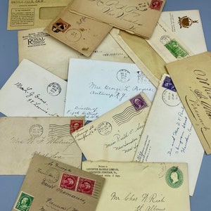 15 Vintage Stamp Envelope Covers – Random Mix with Interesting Postmarks & Cancels – Unsorted Philatelic Ephemera