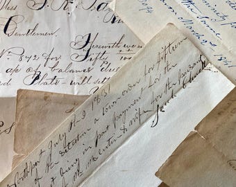 Vintage Ephemera Pack – Antique Letters, Calligraphy Paper (12 pcs)