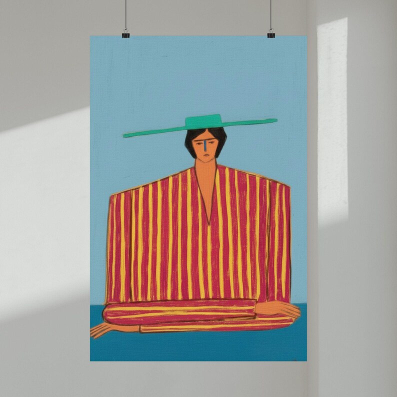Striped Figure Striped Robed Figure Poster | Matte Vertical Poster - Etsy