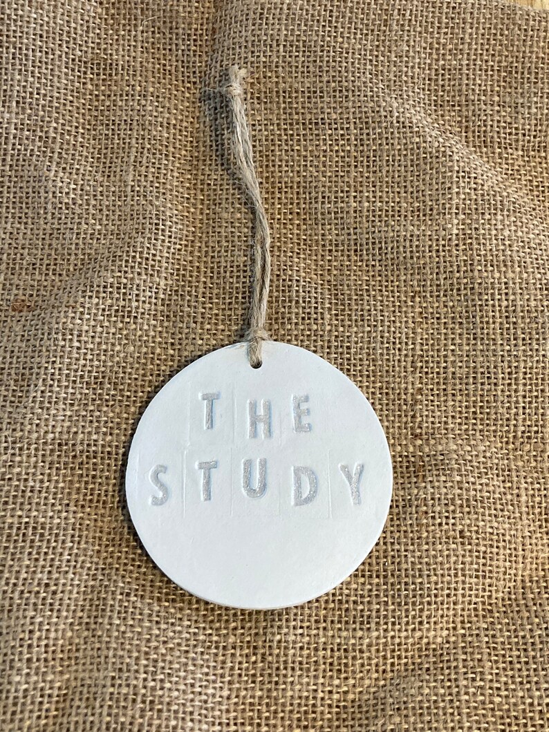 The Study Door hanger room sign scandi style Silver