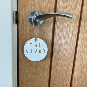 The Study Door hanger room sign scandi style image 3