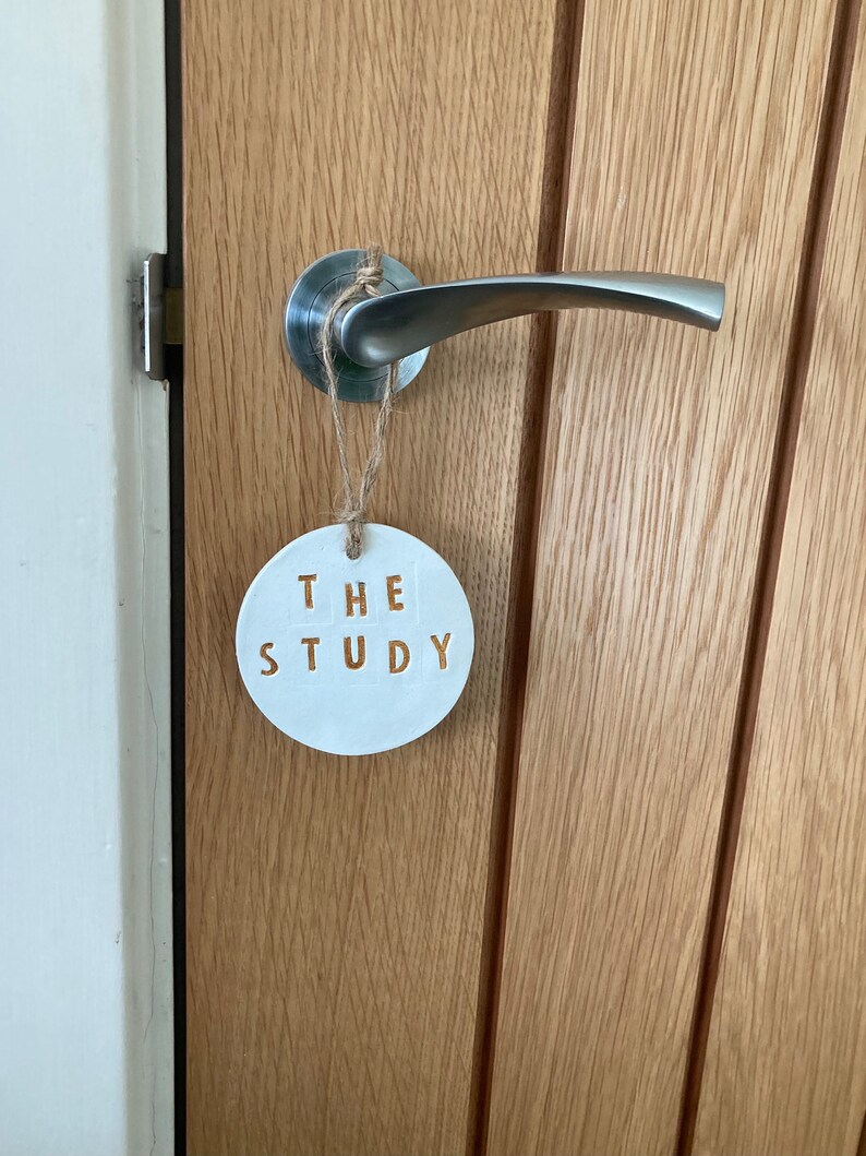 The Study Door hanger room sign scandi style image 3