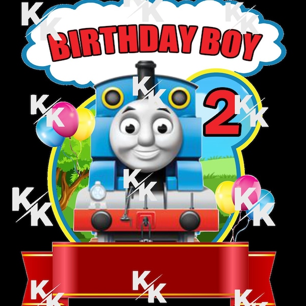 thomas the train 2nd birthday, digital download, sublimation, png