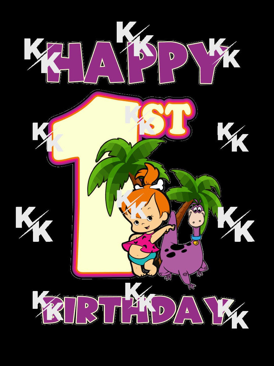 Pebbles Dino 1st Birthday, Flintstones, Submilation,png - Etsy