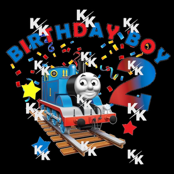 Birthday Boy Thomas the train 2nd birthday digital download, png, sublimation