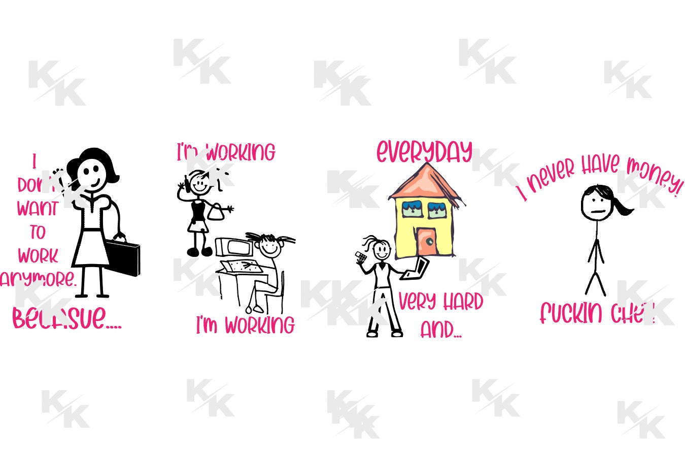 I DONT WANT to Work Anymore Girl Digital Download Png - Etsy