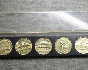 A set of medals ussr vintage from the Peterhof Palace in St. Petersburg.