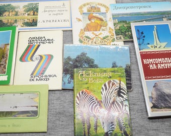Vintage ussr themed postcards 9 large sets