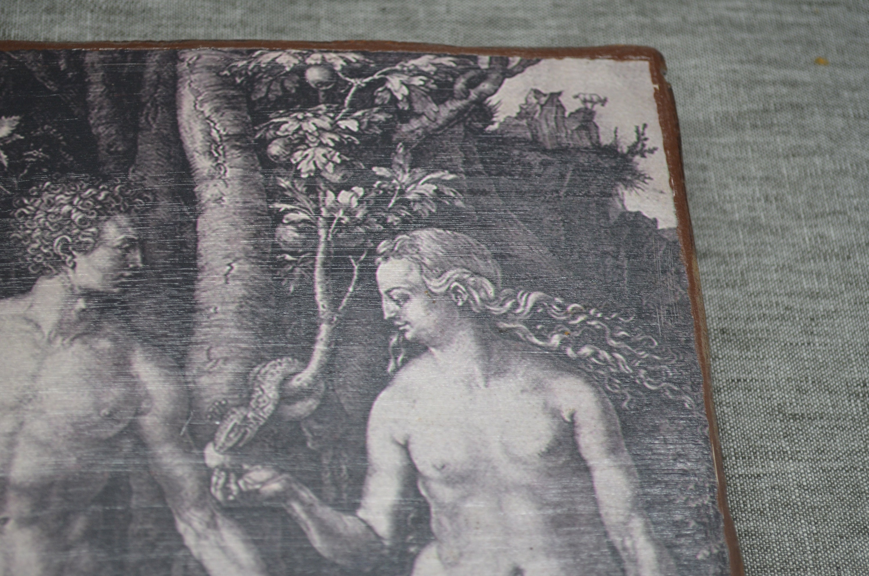Vintage Icon of Adam and Eve in the Garden of Eden - Etsy
