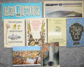 Vintage ussr themed postcards 8 large sets