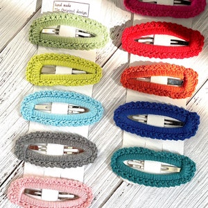 Crochet Hair Clips Set,Knitted Snap Hair Pin,Set Of 5,Baby To Youth Hair Accessories,Gifts For Baby/Kids/Girls/For Her,FINISHED, NOT Pattern
