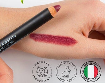 Crayon à lèvres rouge à lèvres amarante | Maquillage naturel fabriqué en Italie | Ecolife Italia