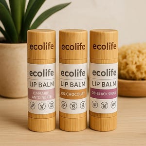 Getönter Lippenbalsam Natur Vegan | Feuchtigkeitsspendend Multi-Use Lippen & Wangen | Bambus Eco Verpackung