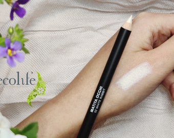 White Eyeliner Eye Pencil Natural Vegan Made in Italy Ecolife Cosmetics