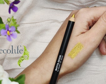 Gold Eyeliner natural and organic ingredients, vegan and cruelty free makeup