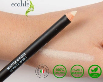 Delineador de ojos blanco, lápiz de ojos blanco natural y orgánico, hecho en Italia por Ecolife