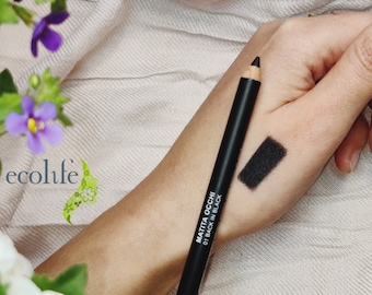 Delineador de ojos negro, lápiz de ojos negro orgánico y 100% natural fabricado en Italia - Ecolife Cosmetics