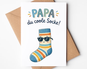 Father's Day card "Dad, you cool dude", greeting card including envelope made of kraft paper, funny postcard for dad