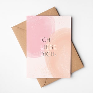 Karte zum Valentinstag "Ich liebe dich", Klappkarte inkl. Umschlag aus Kraftpapier, Grußkarte Liebeserklärung