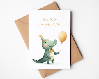 Birthday card Happy Birthday, greeting card including envelope made of kraft paper, birthday card for children, postcard boy girl