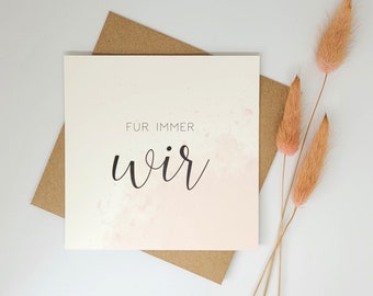 Carte pour toujours nous, carte de vœux avec enveloppe en papier kraft, carte carrée pour la Saint-Valentin