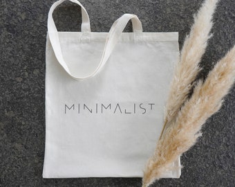 Minimalist fabric bag, cotton bag with long handle, jute bag