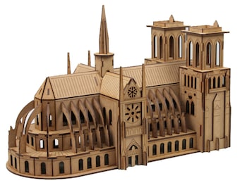 Laser Cut Notre Dame Cathedral 3D Puzzle