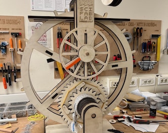 Wall Clock with many gears CNC and LASER CUT dxf files