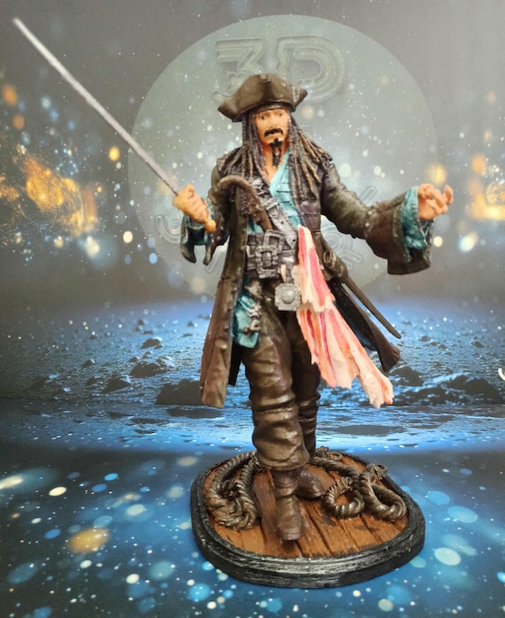 The Caribbean Pirates Jack Sparrow 3d Printed Product Figure - Etsy