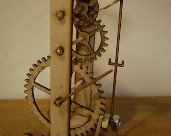 Galileos Pendulum Clock Laser cut gears wooden clock PDF files