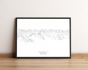 Ski area, ski map, piste map Tannheimer Tal, ski map, skiing, ski vacation, map, wall art, DinA3, DinA4, DinA5