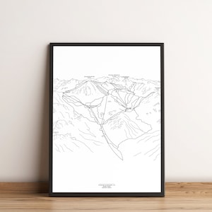 Skigebiet, Skimap, Pistenplan Stubai, Stubaier Gletscher, Skikarte, Skifahren, Skiurlaub, Landkarte, Wandkunst,DinA3,DinA4,DinA5