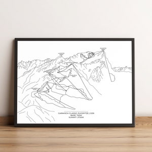 ski area, skimap, trail map Garmisch Zugspitze, ski map, skiing, ski holiday, map, wall art,DinA3,DinA4,DinA5