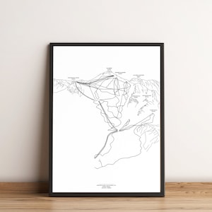 Skigebiet, Skimap, Pistenplan Hintertux, Hintertuxer Gletscher, Skikarte, Skifahren, Skiurlaub, Landkarte, Wandkunst,DinA3,DinA4,DinA5
