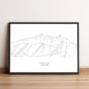Ski area, ski map, piste map Oberjoch, ski map, skiing, ski vacation, map, wall art, DinA3, DinA4, DinA5