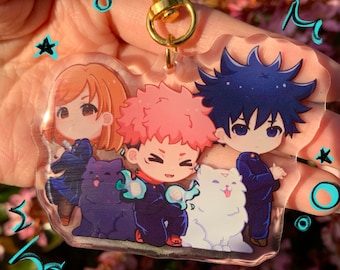 Jujutsu Sorcerers Anime Manga Trio Nails Demon Dogs Large Acrylic Charm