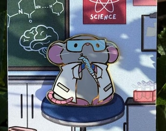 Scientific STEM Lab Rat Hard Enamel Pin