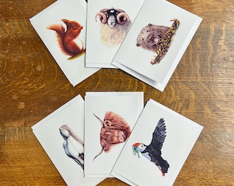 Notecards - Scottish Wildlife - Set Of 6 Blank Cards