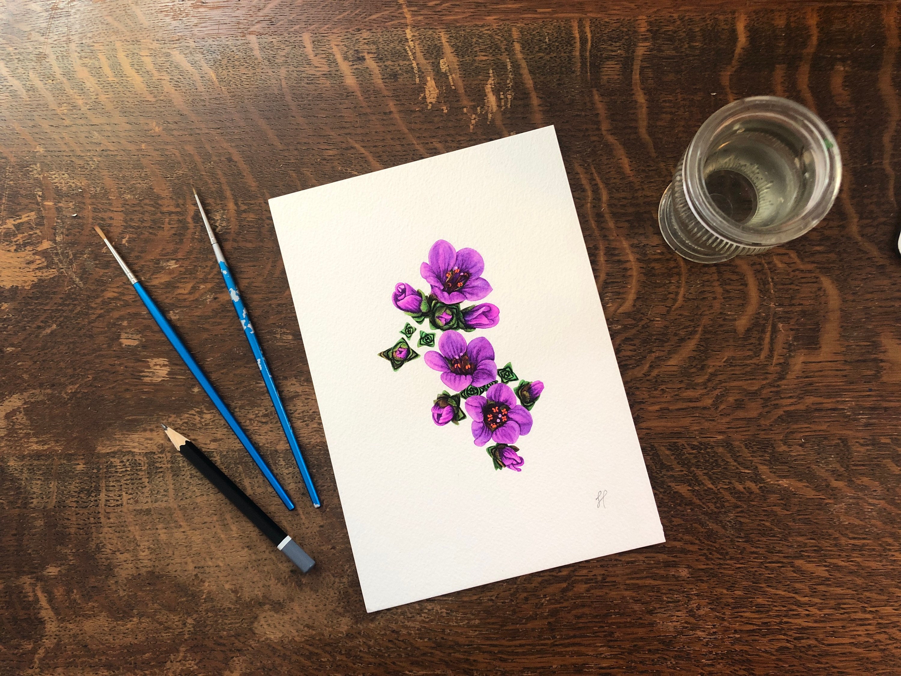 刺繍絵画 [紫雲]作