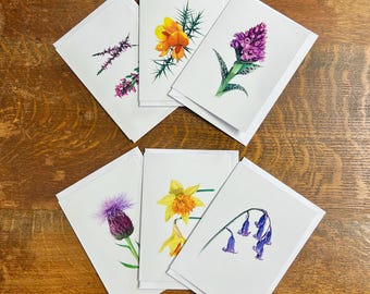 Notecards - Scottish Wildflowers - Set Of 6 Blank Cards