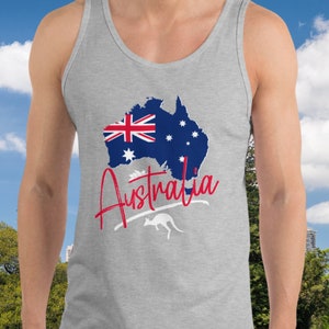Débardeur Australie Débardeur pour homme avec contour du pays de l'Australie, opéra de Sydney et cadeau souvenir Kangourou Australie