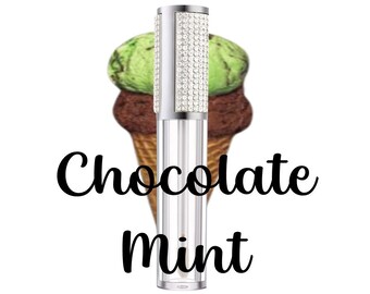 Brillo labial personalizado de chocolate y menta
