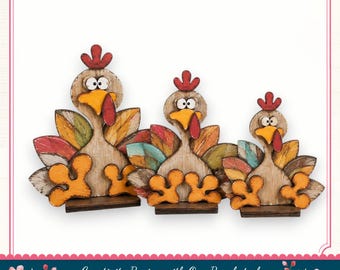 DIY Turkey Shelf Sitter Thanksgiving Decor Paint Your Own Turkey Fall Wood Craft Kit Rustic Farmhouse Decor