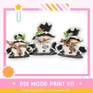 Sitting Snowmen| Winter Snowmen Wood Decor | Christmas Snowmen Wood Decor | Tabletop Decor